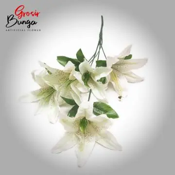 Bunga Tiger Lily Kain Putih