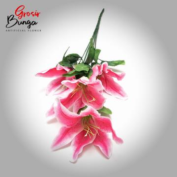 Bunga Tiger Lily Kain Pink