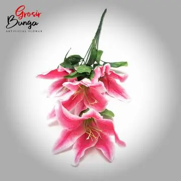 Bunga Tiger Lily Kain Pink