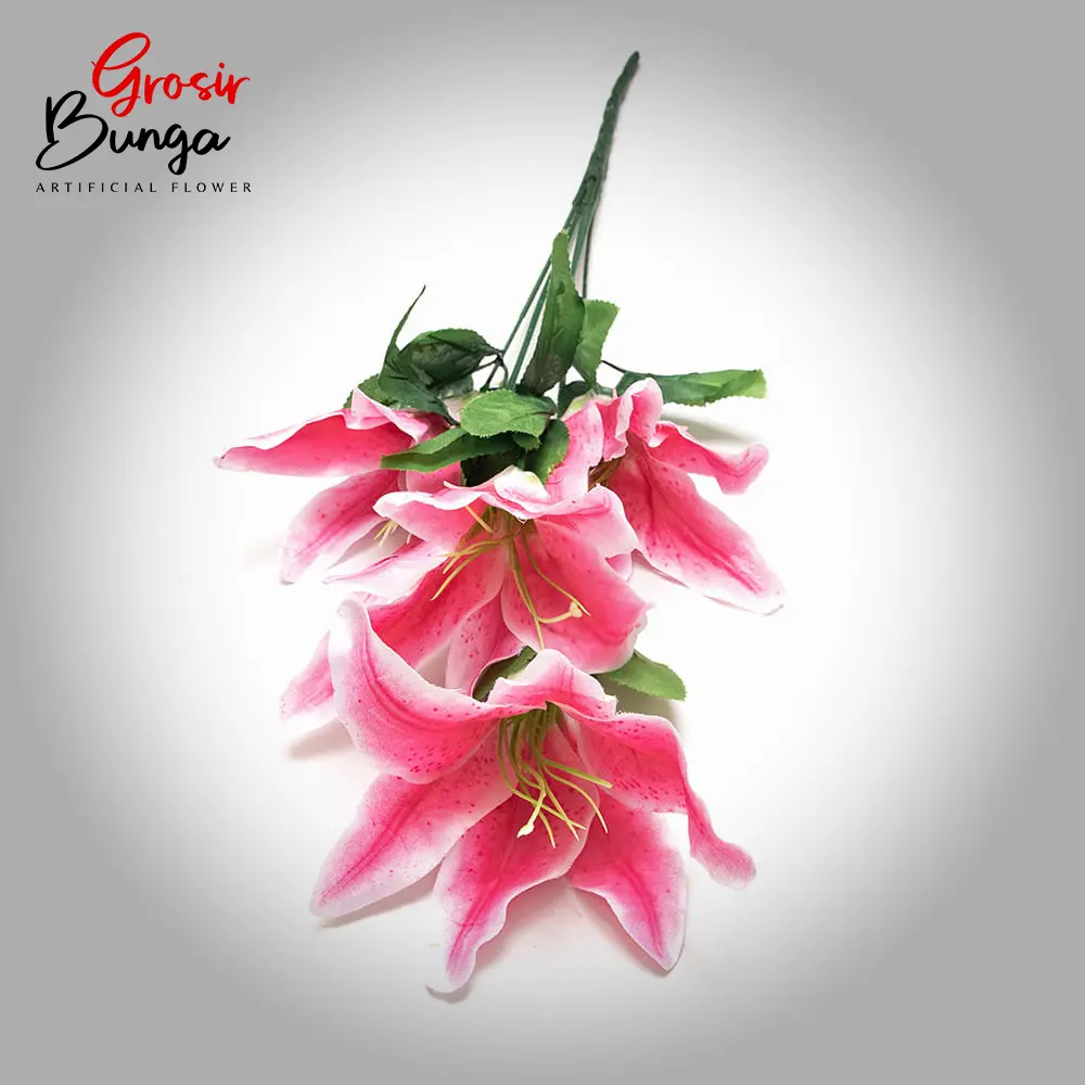 Bunga Tiger Lily Kain Pink