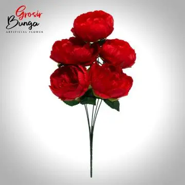 Bunga Peony Merah K5