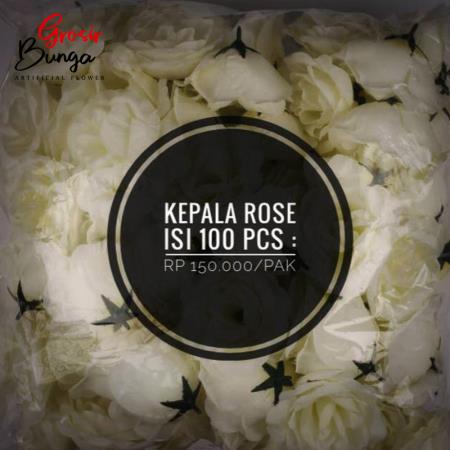 Kuntum Bunga Rose MAK Putih isi 100