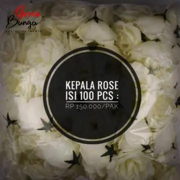 Kuntum Bunga Rose MAK Putih isi 100