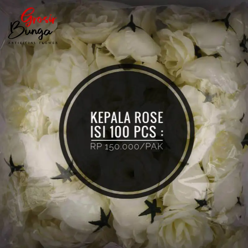 Kuntum Bunga Rose MAK Putih isi 100