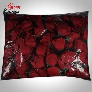 Kuntum Bunga Tea Rose Maroon isi 100 pcs