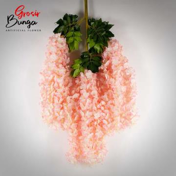 Bunga Wisteria Panjang Pink Peach K3