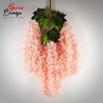 Bunga Wisteria Panjang Pink Peach K3