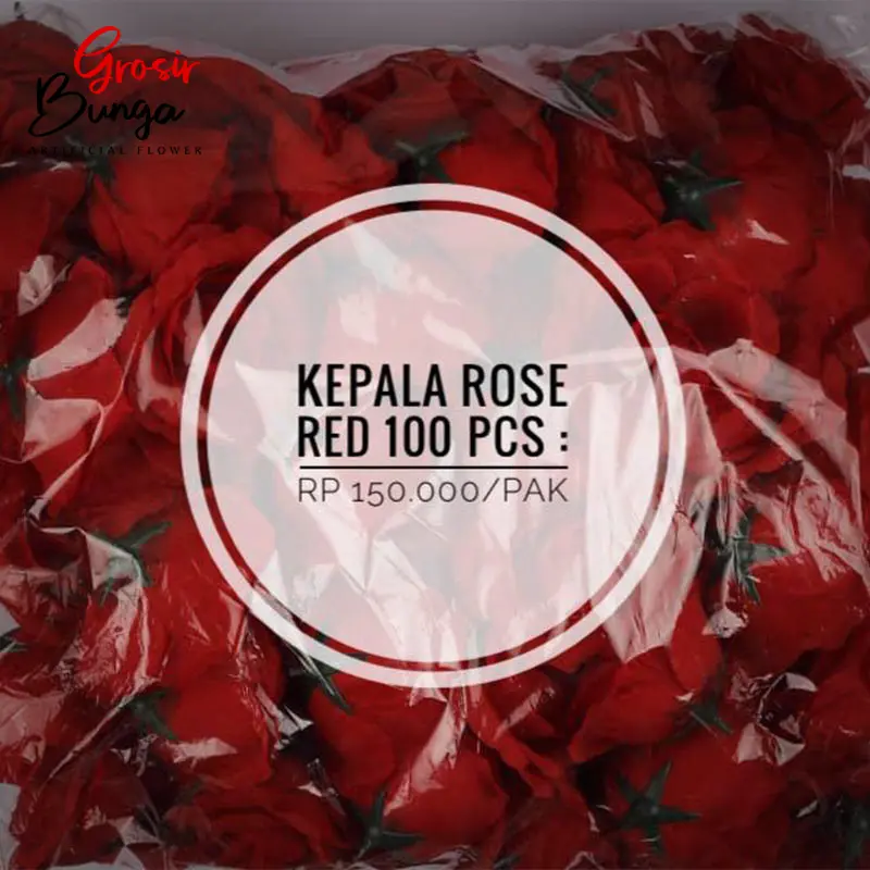 Kuntum Bunga Rose MAK Merah isi 100