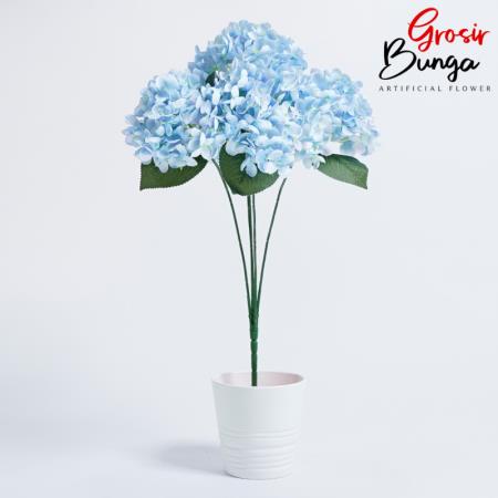 Bunga Plastik Hortensia Hydrangea V2 Biru Soft