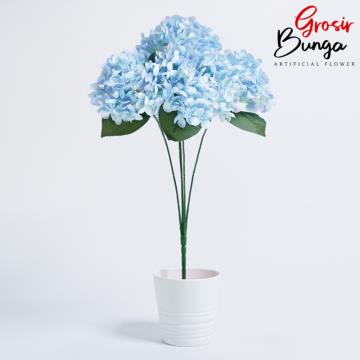 Bunga Plastik Hortensia Hydrangea V2 Biru Soft