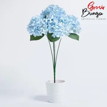 Bunga Plastik Hortensia Hydrangea V2 Biru Soft