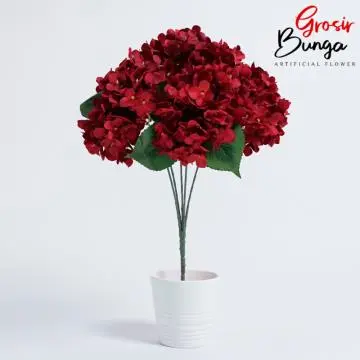 Bunga Plastik Hortensia Hydrangea V2 Maroon