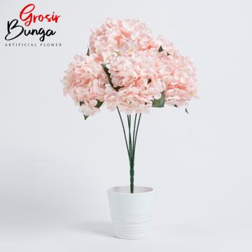 Bunga Plastik Hortensia Hydrangea V2 Pink Soft