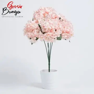 Bunga Plastik Hortensia Hydrangea V2 Pink Soft