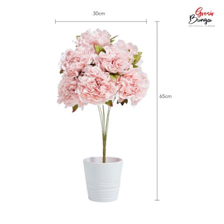 Bunga Plastik Peony K7 Pink Soft