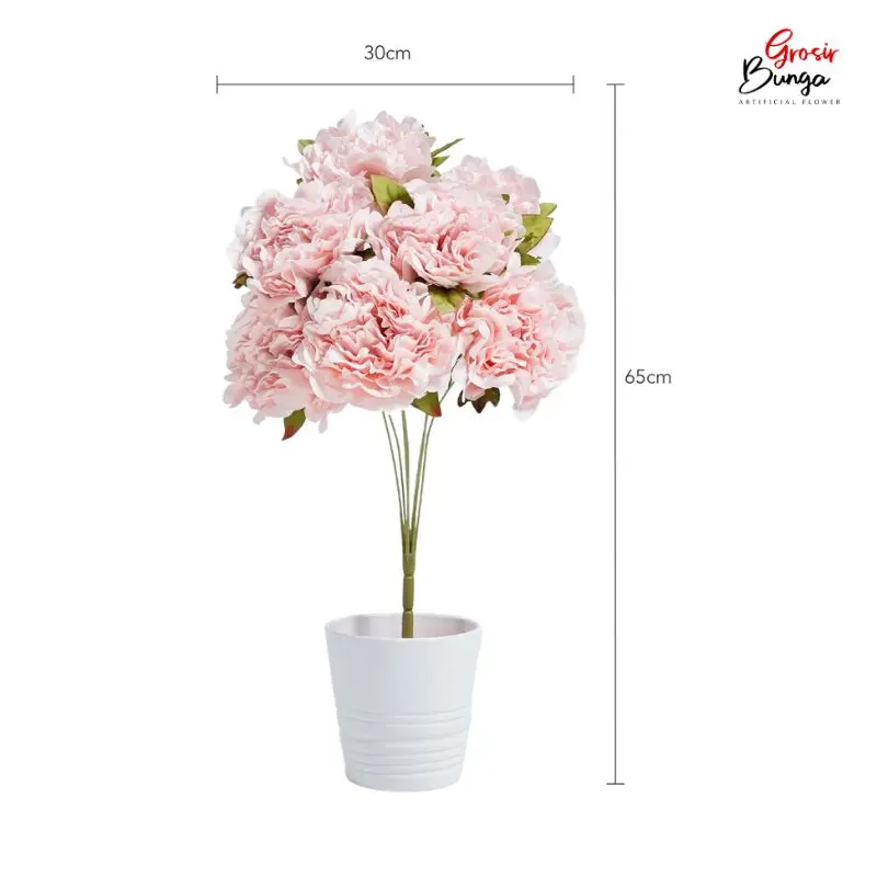 Bunga Plastik Peony K7 Pink Soft