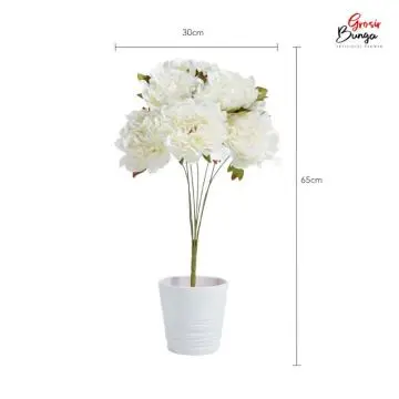 Bunga Plastik Peony K7 Putih