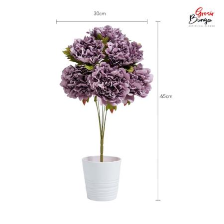 Bunga Plastik Peony K7 Ungu