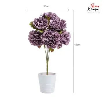 Bunga Plastik Peony K7 Ungu