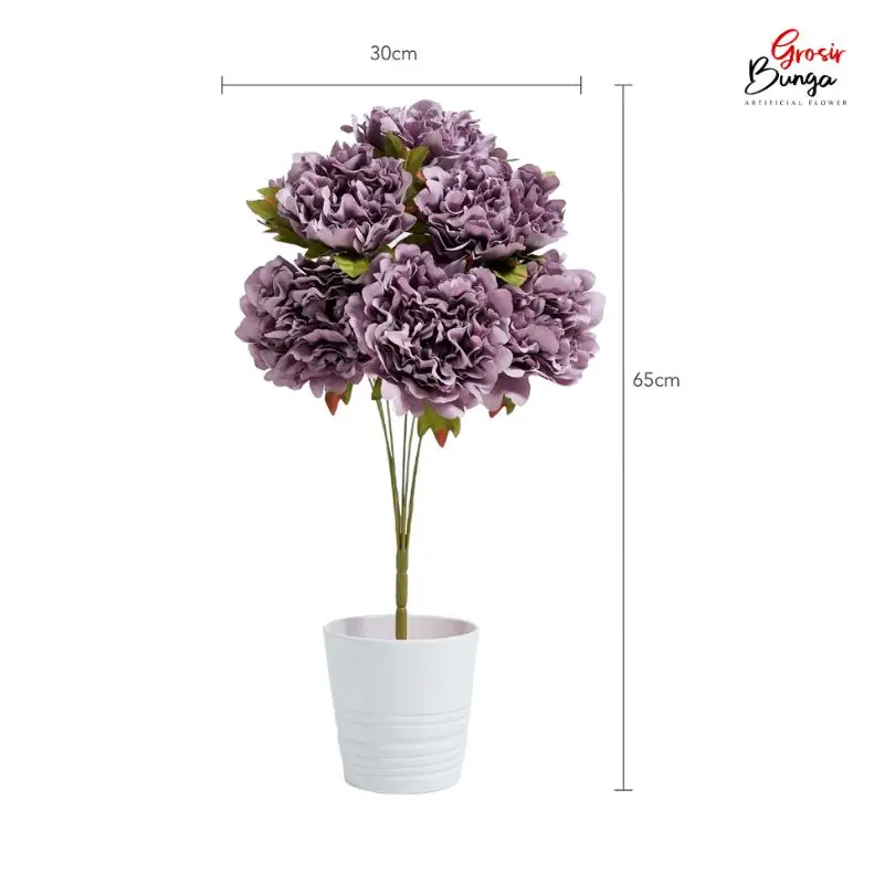 Bunga Plastik Peony K7 Ungu