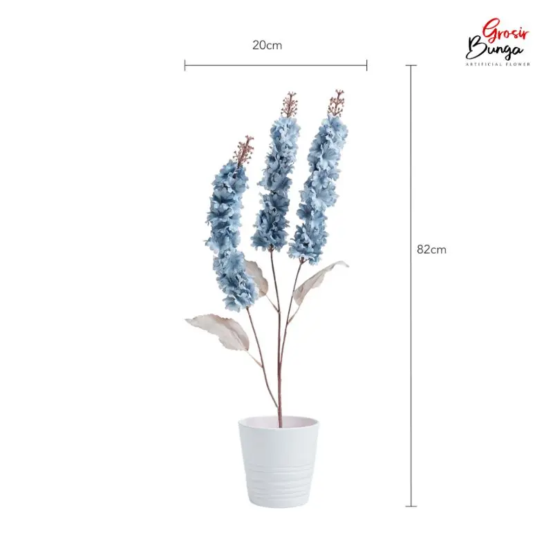 Bunga Plastik Delphinium K3 Dusty Blue