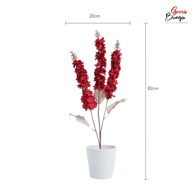 Bunga Plastik Delphinium K3 Merah
